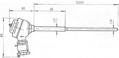 Рис.1. Габаритный чертеж преобразователя термоэлектрического ТХА-1439